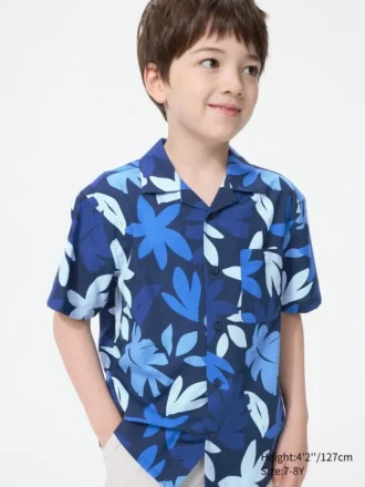 Camisas infantiles de cuello abierto | Mangas cortas | Estampado