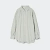 Camisas oversize de mezcla de lino para mujer Camisas oversize de mezcla de lino para mujer