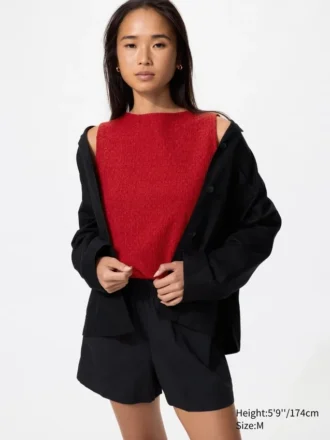 Camisas sin mangas con cuello barco y fruncidas para mujer