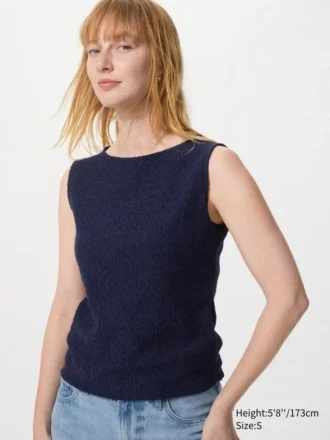 Camisas sin mangas con cuello barco y fruncidas para mujer