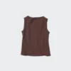 Camisas sin mangas con cuello barco y fruncidas para mujer Camisas sin mangas con cuello barco y fruncidas para mujer