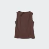 Camisas sin mangas con cuello barco y fruncidas para mujer Camisas sin mangas con cuello barco y fruncidas para mujer