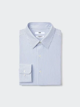 Camisas slim de jersey Super Non-Iron para hombre | Cuello regular | A rayas