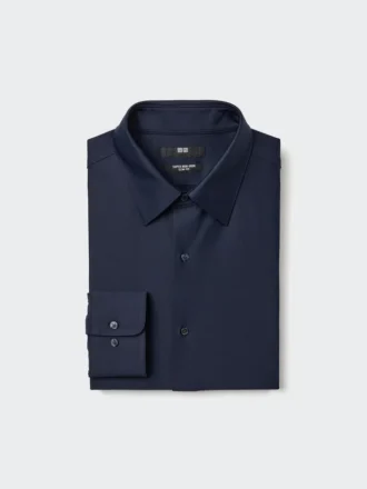 Camisas slim de jersey superno planchable para hombre | Cuello regular