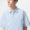 Camisas unisex de seersucker | Mangas cortas | A rayas