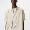 Camisas unisex de seersucker | Mangas cortas | A rayas