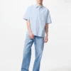Camisas unisex de seersucker | Mangas cortas | A rayas