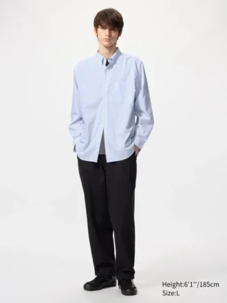 Camisas unisex de tela de sarga | Botones en el cuello | A cuadros