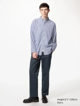 Camisas unisex de tela de sarga | Botones | Rayas