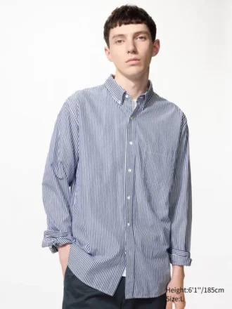 Camisas unisex de tela de sarga | Botones | Rayas