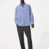 Camisas unisex de tela de sarga | Cuello regular | A cuadros