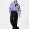 Camisas unisex de tela de sarga | Cuello regular | A cuadros