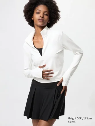 Camiseta AIRism Soft con media cremallera para mujer