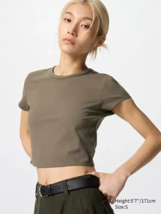 Camiseta corta AIRism Soft para mujer