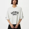 Camiseta corta con estampado gráfico Babymonster UT para mujer | Cuello en V