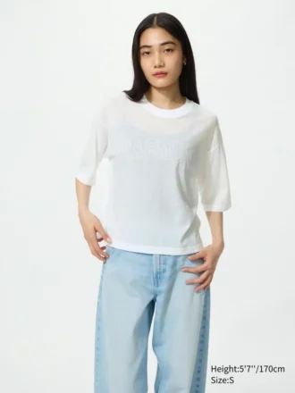 Camiseta corta con gráfico Babymonster UT para mujer | Transparente