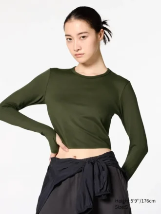 Camiseta corta Ultra Stretch AIRism para mujer | Camiseta de manga larga