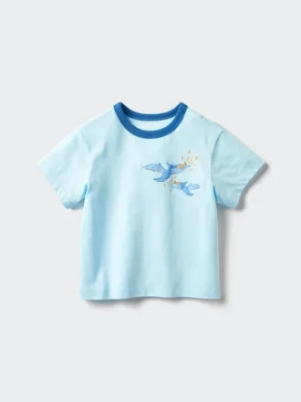 Camiseta de algodón AIRism para bebé | Dinosaurio