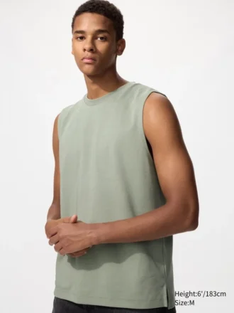 Camiseta de algodón AIRism para hombre | Sin mangas