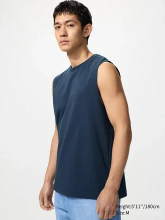 Camiseta de algodón AIRism para hombre | Sin mangas