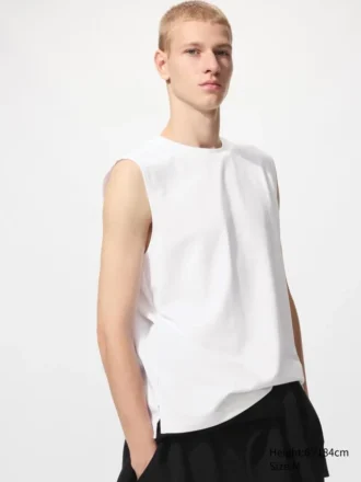 Camiseta de algodón AIRism para hombre | Sin mangas