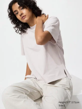 Camiseta de algodón AIRism para mujer