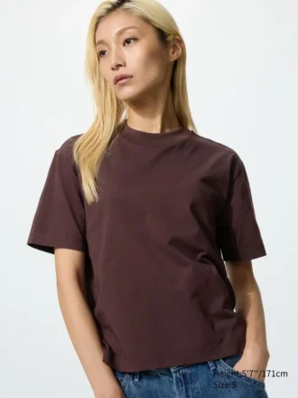 Camiseta de algodón AIRism para mujer