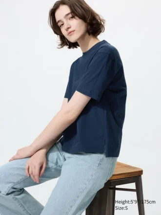 Camiseta de algodón AIRism para mujer