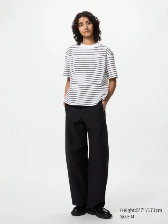 Camiseta de algodón AIRism para mujer | A rayas