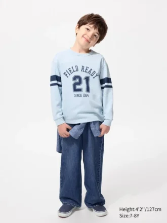 Camiseta de algodón AIRism para niños | Camiseta de manga larga