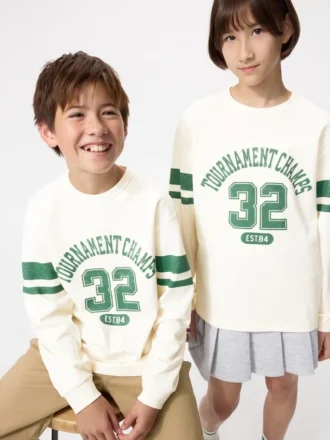 Camiseta de algodón AIRism para niños | Camisetas de manga larga | Estampado Camiseta de algodón AIRism para niños | Camisetas de manga larga | Estampado