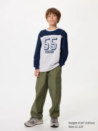 Camiseta de algodón AIRism para niños | Camisetas de manga larga | Estampado