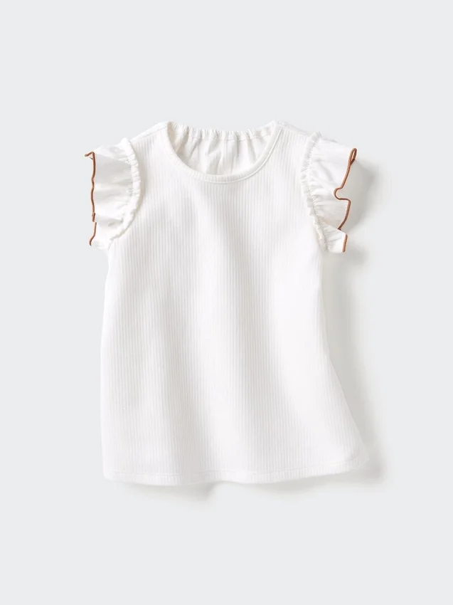 Camiseta de algodón Baby AIRism | Con volantes Camiseta de algodón Baby AIRism | Con volantes