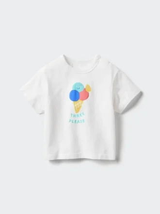 Camiseta de algodón Baby AIRism | Estampada