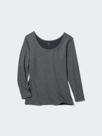 Camiseta de algodón HEATTECH para mujer | Extra cálida | Cuello redondo