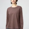 Camiseta de algodón Supima Cotton para mujer | Camiseta de manga larga