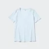 Camiseta de cuello en V de algodón slub para mujer Camiseta de cuello en V de algodón slub para mujer