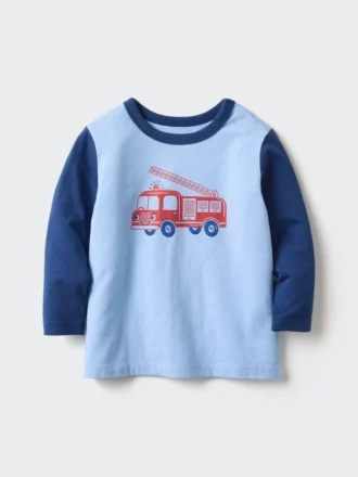 Camiseta de cuello redondo para bebé | Coche | Camisetas de manga larga