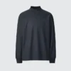 Camiseta de manga larga con cuello alto de jersey cepillado para hombre Camiseta de manga larga con cuello alto de jersey cepillado para hombre