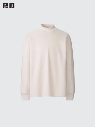 Camiseta de manga larga con cuello alto de jersey cepillado para hombre Camiseta de manga larga con cuello alto de jersey cepillado para hombre