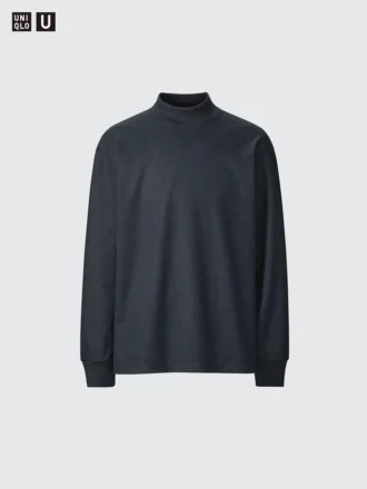 Camiseta de manga larga con cuello alto de jersey cepillado para hombre Camiseta de manga larga con cuello alto de jersey cepillado para hombre