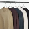 Camiseta de manga larga con cuello alto de jersey cepillado para hombre Camiseta de manga larga con cuello alto de jersey cepillado para hombre