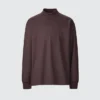 Camiseta de manga larga con cuello alto de jersey cepillado para hombre Camiseta de manga larga con cuello alto de jersey cepillado para hombre
