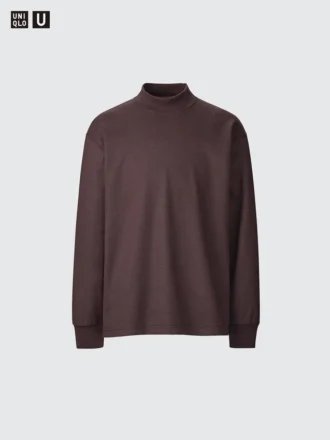 Camiseta de manga larga con cuello alto de jersey cepillado para hombre Camiseta de manga larga con cuello alto de jersey cepillado para hombre