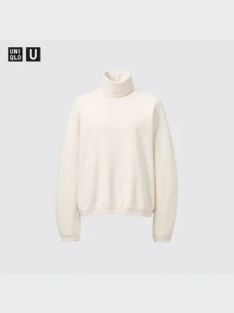 Camiseta de manga larga con jerséu de cuello vuelto para mujer