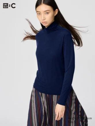 Camiseta de mezcla de cachemira HEATTECH para mujer | Extra cálida | Jerséis de cuello vuelto