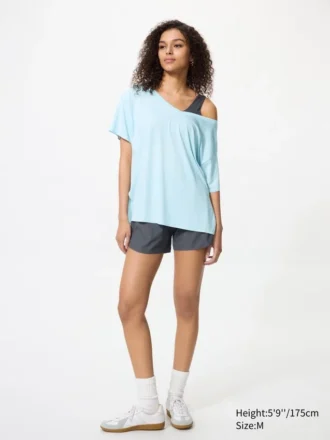 Camiseta de mujer AIRism con cuello en V holgada | 2 Way