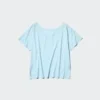 Camiseta de mujer AIRism con cuello en V holgada | 2 Way Camiseta de mujer AIRism con cuello en V holgada | 2 Way