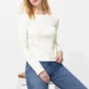 Camiseta de mujer con cuello Henley acanalado Camiseta de mujer con cuello Henley acanalado