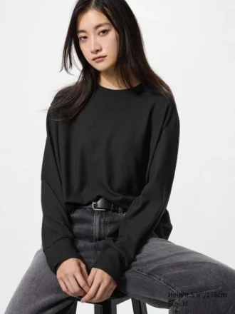 Camiseta de mujer de felpa suave de punto | Camiseta de manga larga